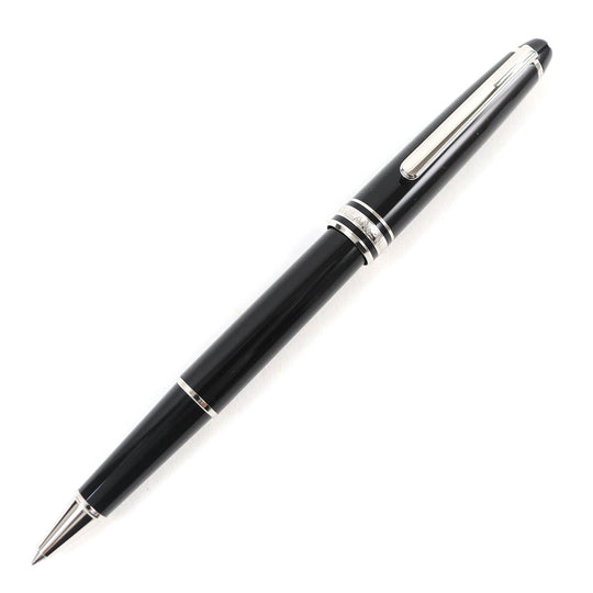 MONTBLANC Ballpoint pen Resin, Platinum Black Silver Meisterstck mens Used Authentic
