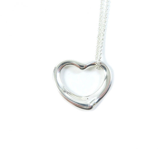 TIFFANY&Co. Necklace Main�FSV925 Silver Elsa Peretti Open Heart Pendant Medium Women Used Authentic