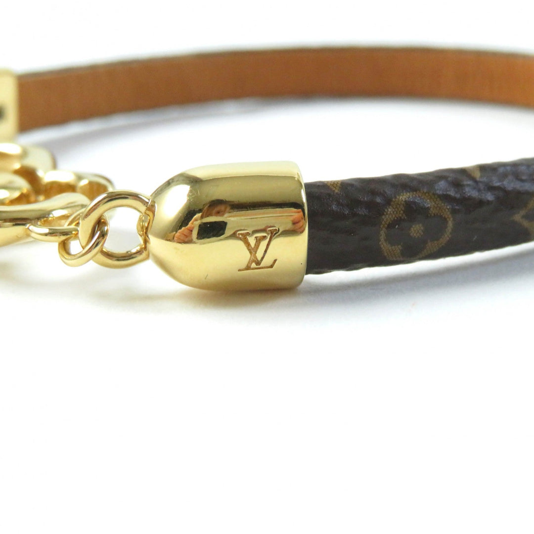 LOUIS VUITTON bracelet M6758 Main: Leather Brown Bracelet Say Yes Women 19 Used Authentic