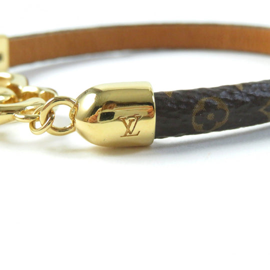 LOUIS VUITTON bracelet M6758 Main: Leather Brown Bracelet Say Yes Women 19 Used Authentic