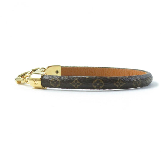 LOUIS VUITTON bracelet M6758 Main: Leather Brown Bracelet Say Yes Women 19 Used Authentic