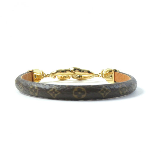LOUIS VUITTON bracelet M6758 Main: Leather Brown Bracelet Say Yes Women 19 Used Authentic