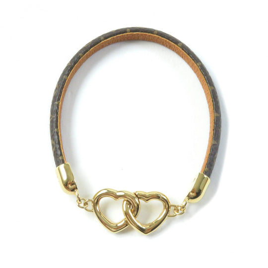 LOUIS VUITTON bracelet M6758 Main: Leather Brown Bracelet Say Yes Women 19 Used Authentic