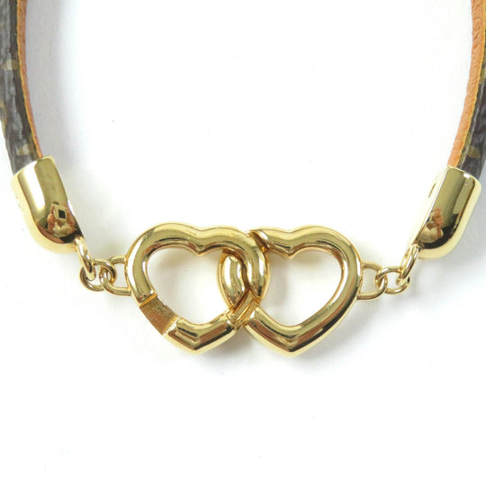 LOUIS VUITTON bracelet M6758 Main: Leather Brown Bracelet Say Yes Women 19 Used Authentic