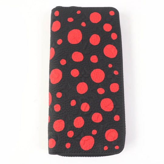 LOUIS VUITTON Long Wallet Purse M81904 Main: Taurillon Clemence Monogram Black red Women Used Authentic
