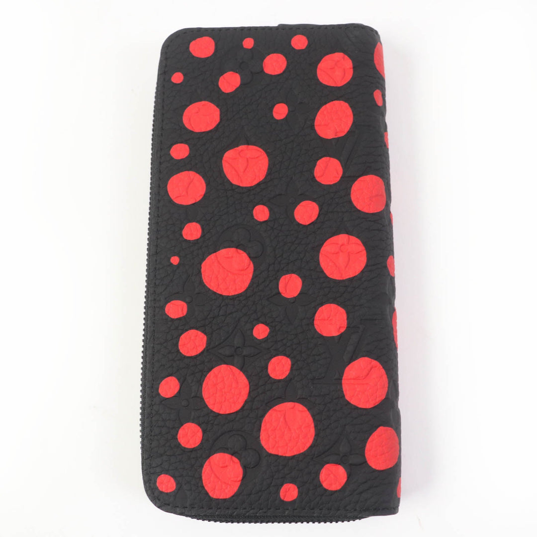 LOUIS VUITTON Long Wallet Purse M81904 Main: Taurillon Clemence Monogram Black red Women Used Authentic