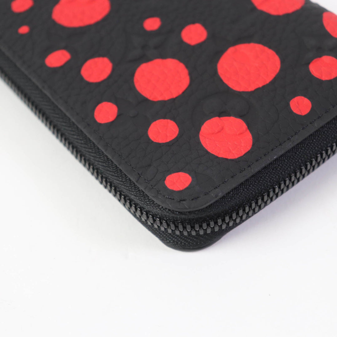 LOUIS VUITTON Long Wallet Purse M81904 Main: Taurillon Clemence Monogram Black red Women Used Authentic