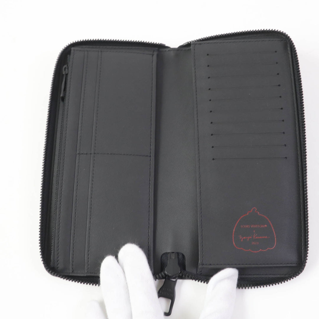 LOUIS VUITTON Long Wallet Purse M81904 Main: Taurillon Clemence Monogram Black red Women Used Authentic