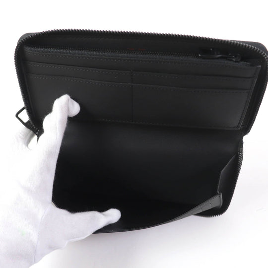 LOUIS VUITTON Long Wallet Purse M81904 Main: Taurillon Clemence Monogram Black red Women Used Authentic
