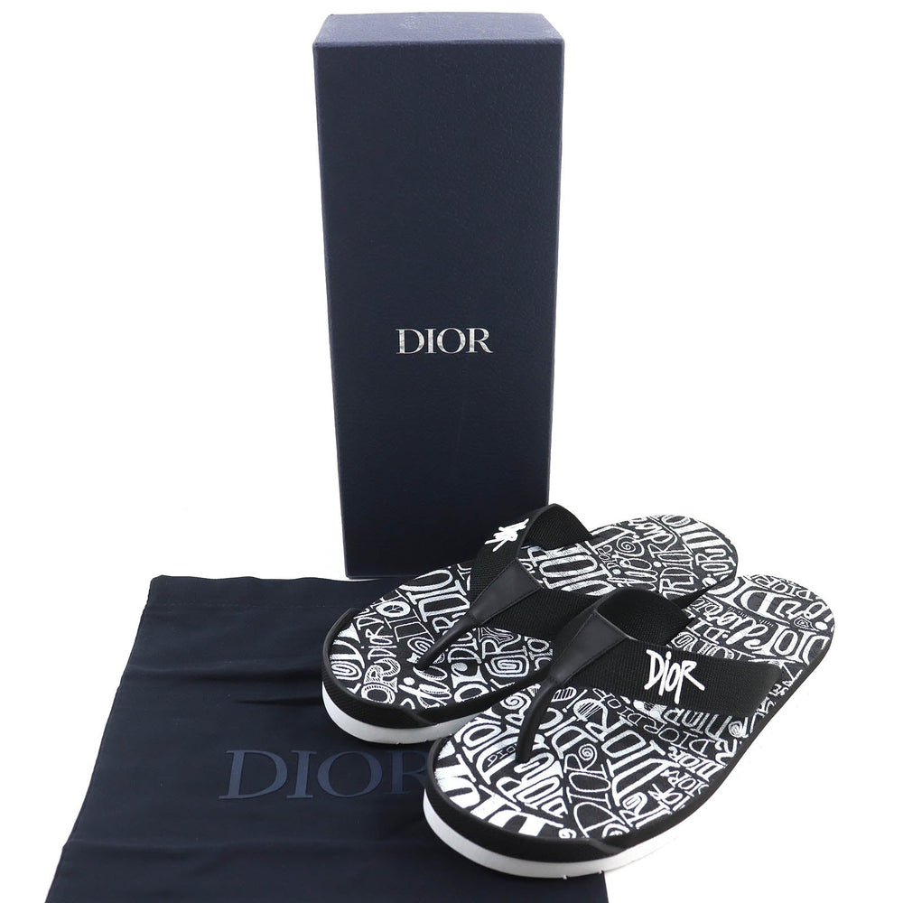 Dior HOMME Beach sandal 3SA086YYJ Main: Rubber Black White mens 44 Used Authentic