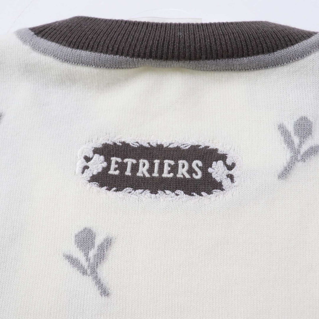 HERMES Short sleeve knit 4E2624D5 Outer material: 88% wool, Outer material: 10% cashmere, Outer material: 2% polyamide (nylon) Green Titanium ETRIERS Women 38 Used Authentic