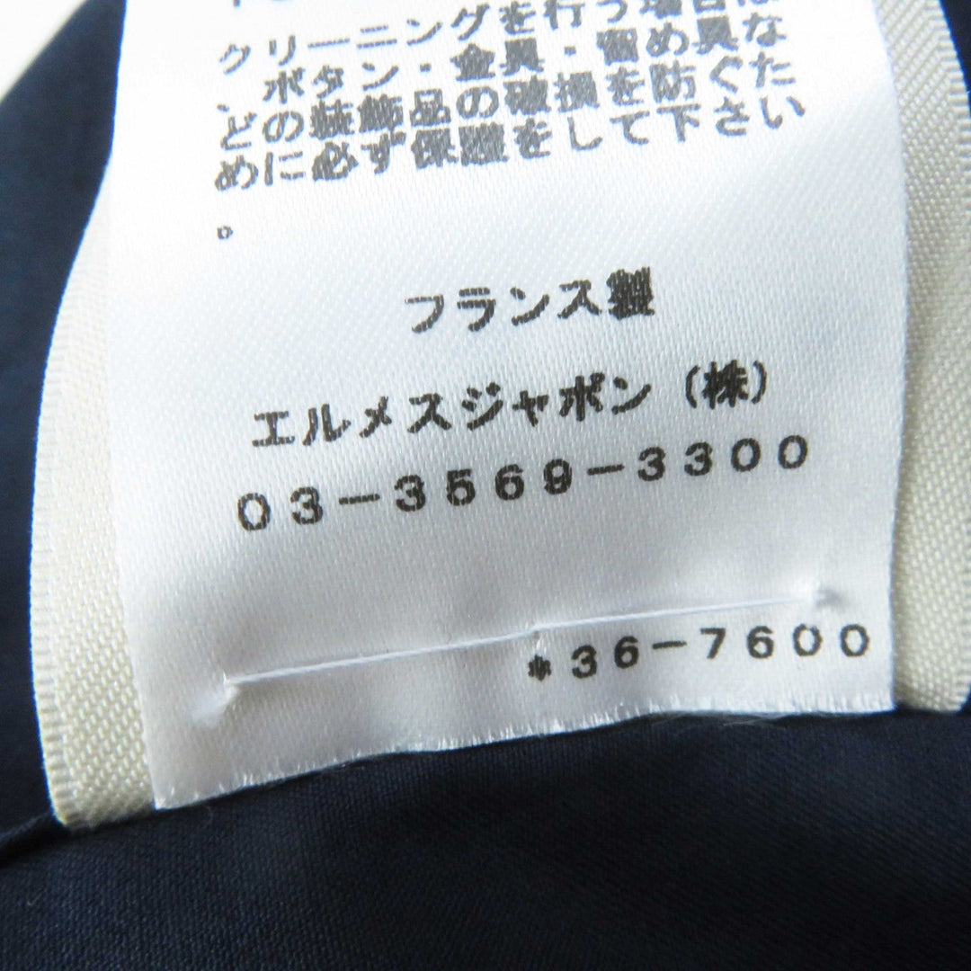 HERMES 3E0616DX Outer material: 100% cotton Navy Women 36 Used Authentic