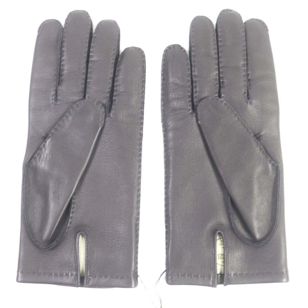 HERMES gloves Main: Lamb leather, Lining: 100% silk Dark brown mens 8 Used Authentic