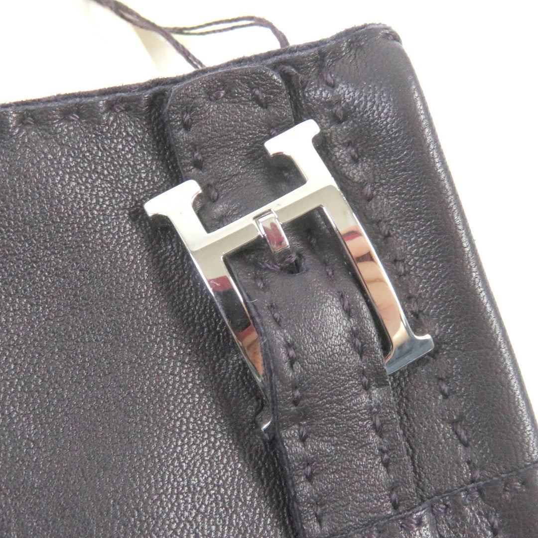 HERMES gloves Main: Lamb leather, Lining: 100% silk Dark brown mens 8 Used Authentic