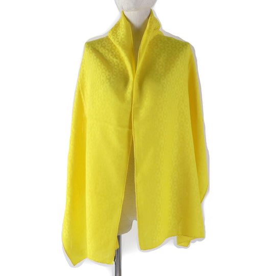 HERMES shawl Main: 70% cashmere, Main: 30% silk yellow mens Used Authentic