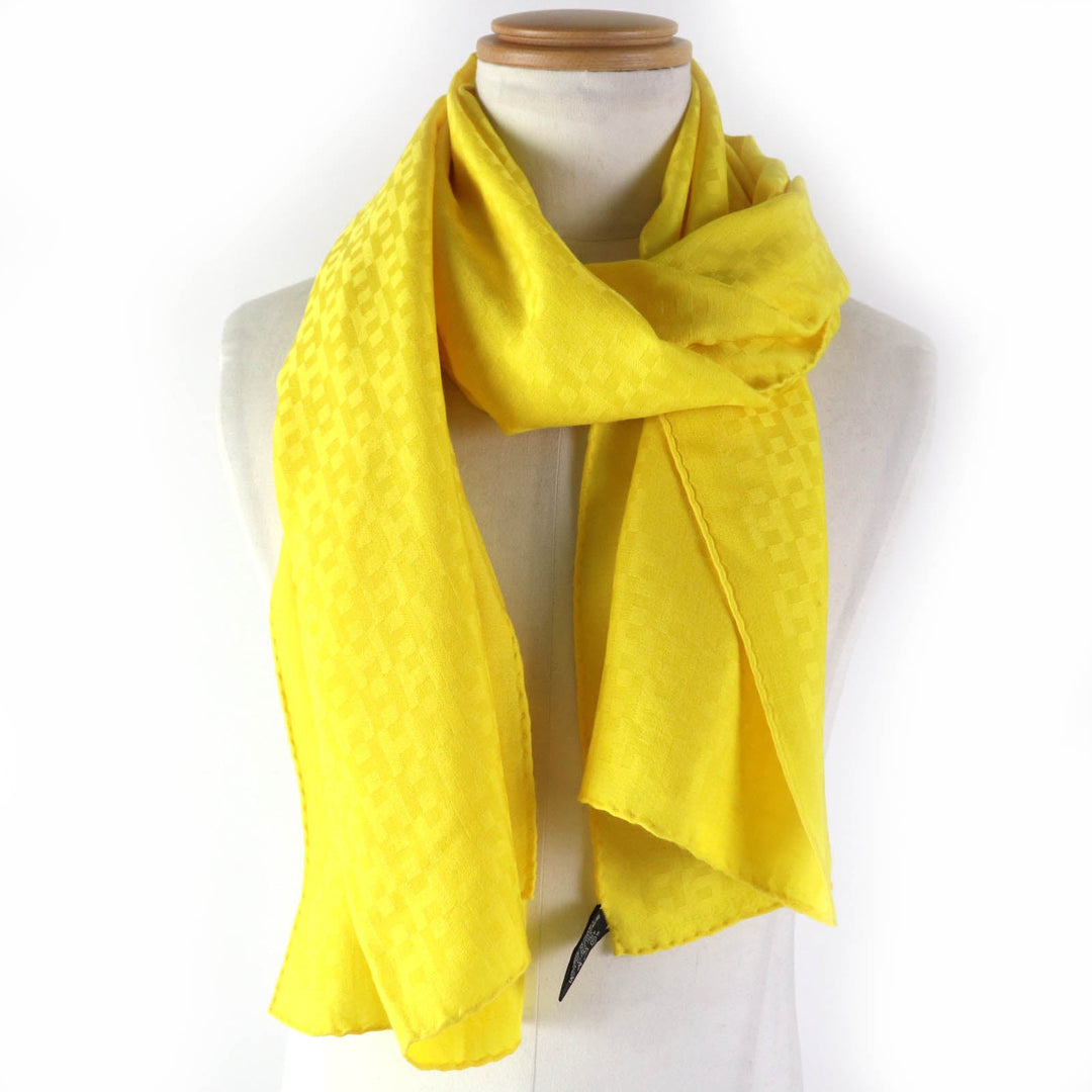 HERMES shawl Main: 70% cashmere, Main: 30% silk yellow mens Used Authentic