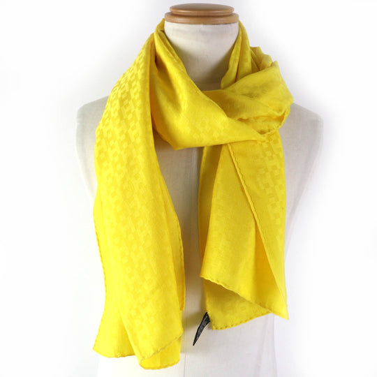HERMES shawl Main: 70% cashmere, Main: 30% silk yellow mens Used Authentic