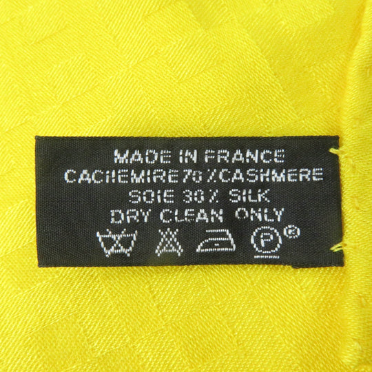 HERMES shawl Main: 70% cashmere, Main: 30% silk yellow mens Used Authentic