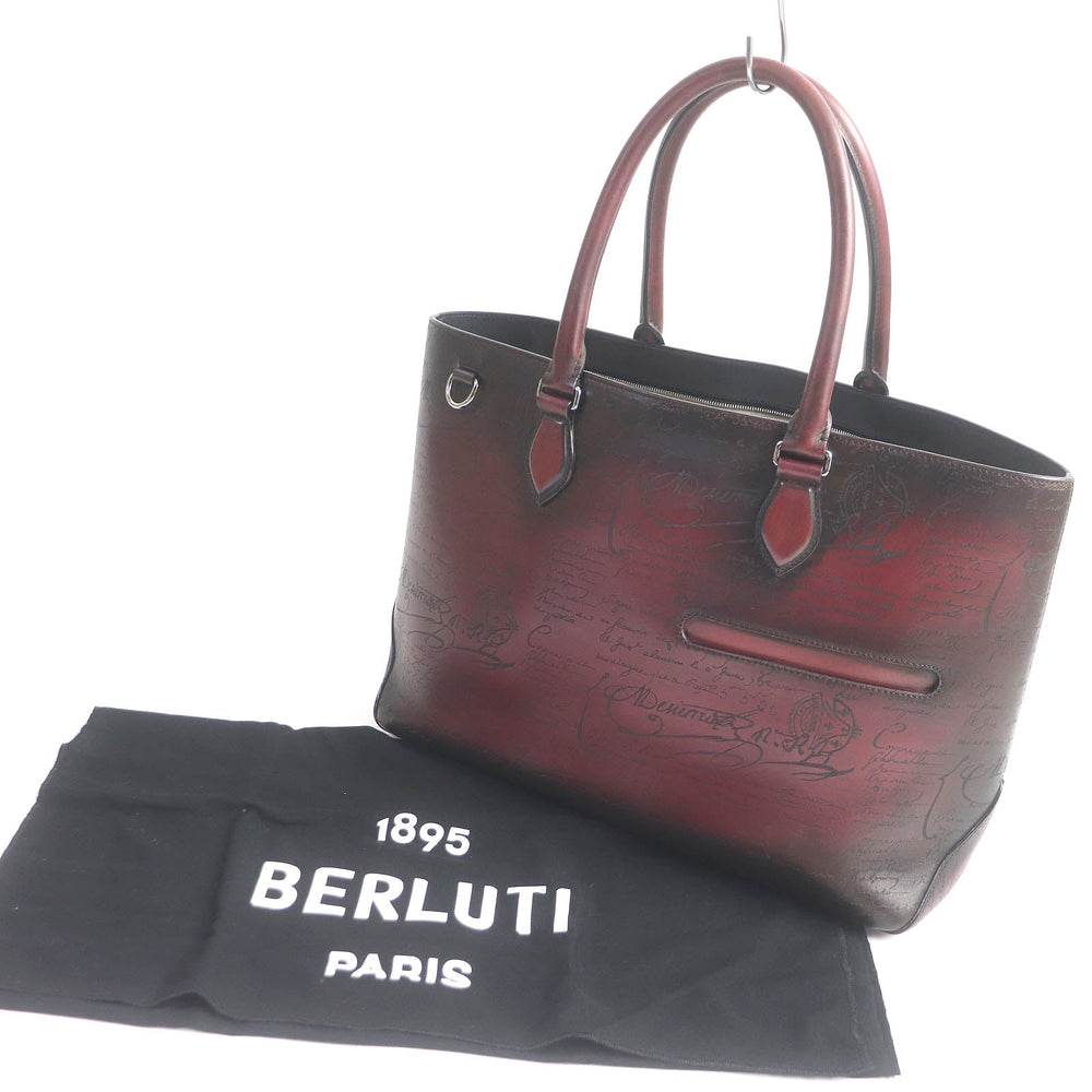 Berluti Tote Bag leather Bordeauxtype To joule mens Used Authentic