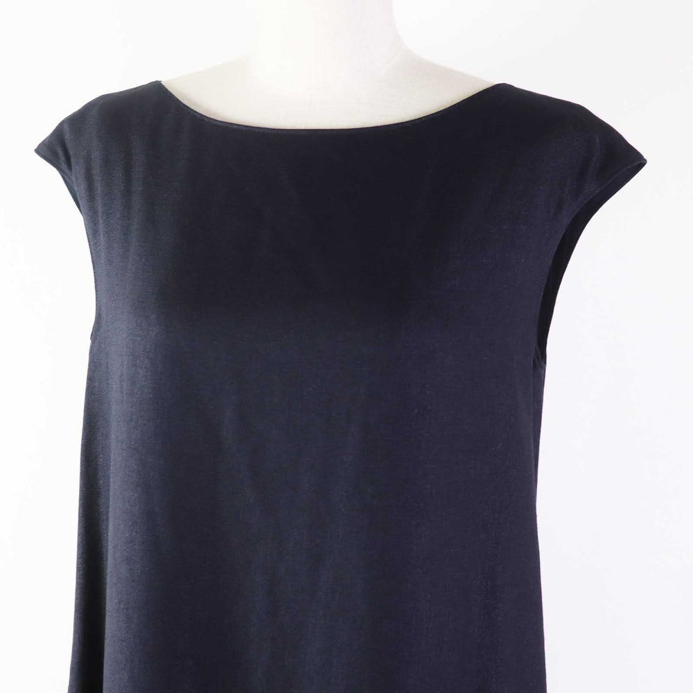 FOXEY NEW YORK one piece 42273 Outer: 63% triacetate, Outer: 37% polyester, Lining: 100% polyester, Part: 100% polyester Midnight blue Linen Dahlia Women 38 Used Authentic