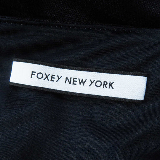 FOXEY NEW YORK one piece 42273 Outer: 63% triacetate, Outer: 37% polyester, Lining: 100% polyester, Part: 100% polyester Midnight blue Linen Dahlia Women 38 Used Authentic