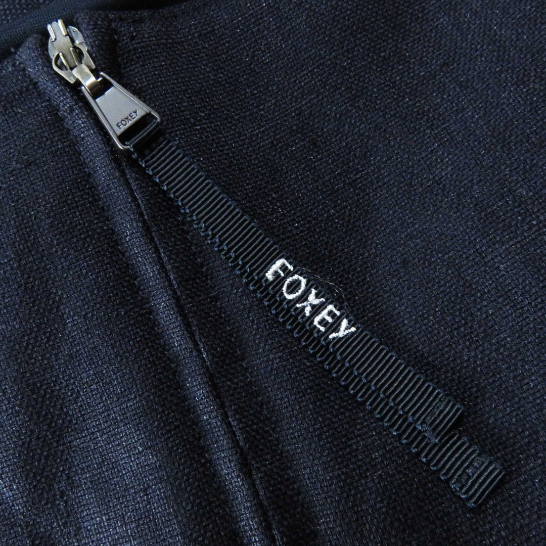 FOXEY NEW YORK one piece 42273 Outer: 63% triacetate, Outer: 37% polyester, Lining: 100% polyester, Part: 100% polyester Midnight blue Linen Dahlia Women 38 Used Authentic