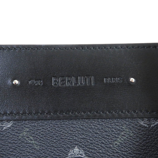 Berluti Tote Bag Leather, canvas black Ulysse mens Used Authentic