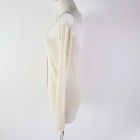 Christian Dior cardigan 6E24167AM598 Outer material: 70% cashmere, Outer material: 30% silk, Part: 100% rayon White beige Women 40 Used Authentic