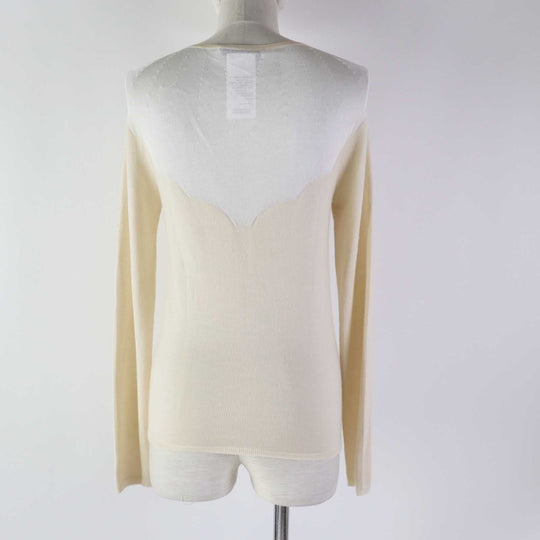 Christian Dior cardigan 6E24167AM598 Outer material: 70% cashmere, Outer material: 30% silk, Part: 100% rayon White beige Women 40 Used Authentic