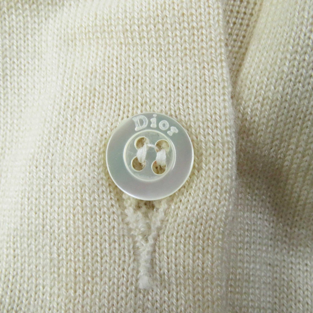 Christian Dior cardigan 6E24167AM598 Outer material: 70% cashmere, Outer material: 30% silk, Part: 100% rayon White beige Women 40 Used Authentic
