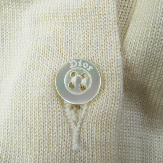 Christian Dior cardigan 6E24167AM598 Outer material: 70% cashmere, Outer material: 30% silk, Part: 100% rayon White beige Women 40 Used Authentic