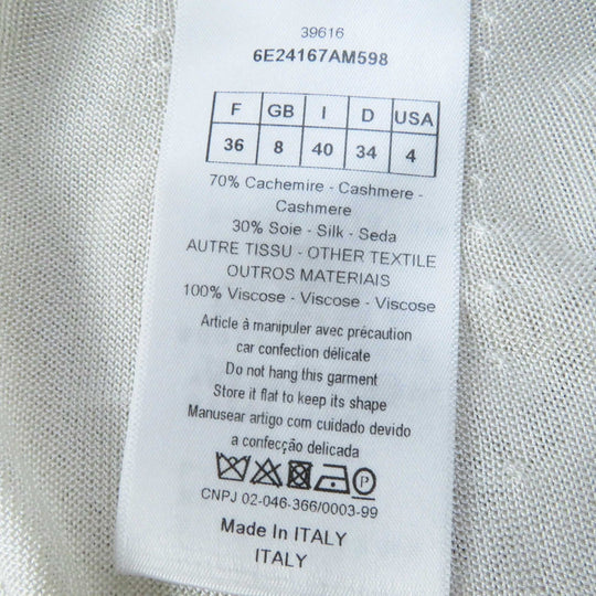Christian Dior cardigan 6E24167AM598 Outer material: 70% cashmere, Outer material: 30% silk, Part: 100% rayon White beige Women 40 Used Authentic