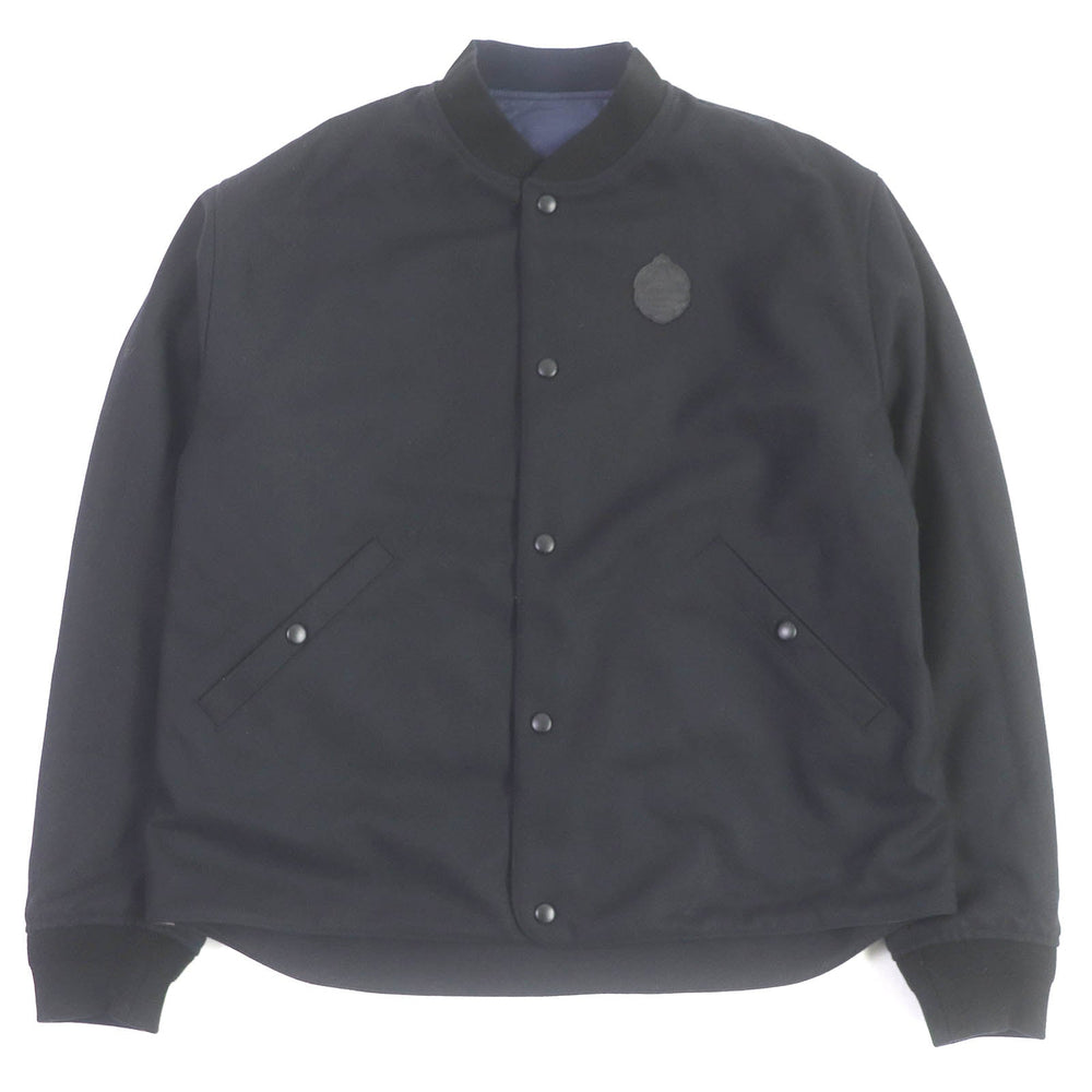 Berluti Blouson Outer: 100% polyamide (nylon), Lining: 100% wool, Filling: 100% polyester, Rib: 89% cotton, 9% nylon, 2% polyurethane, Leather: Cowhide Navy black mens 50 Used Authentic