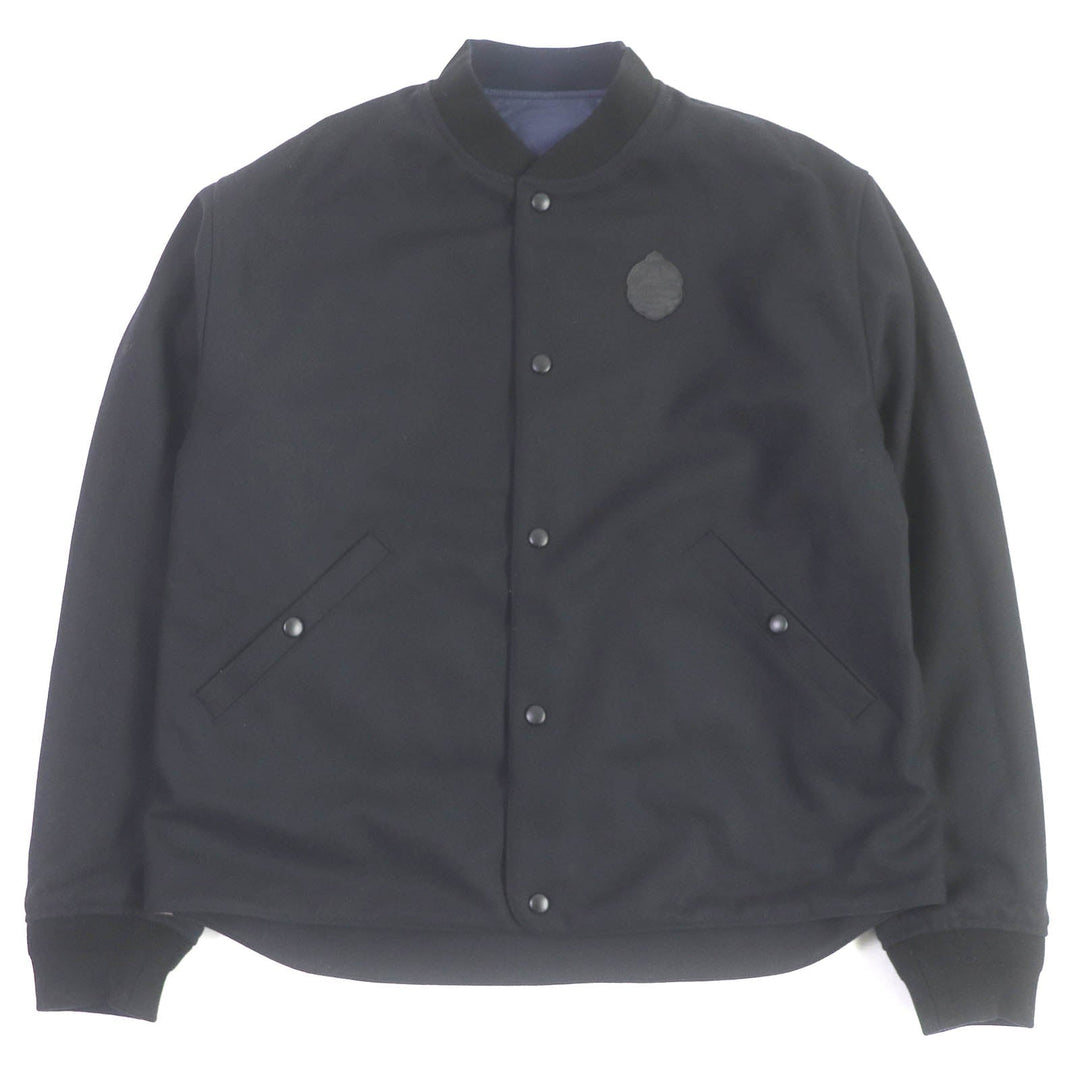 Berluti Blouson Outer: 100% polyamide (nylon), Lining: 100% wool, Filling: 100% polyester, Rib: 89% cotton, 9% nylon, 2% polyurethane, Leather: Cowhide Navy black mens 50 Used Authentic