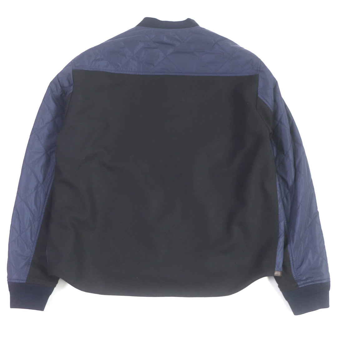 Berluti Blouson Outer: 100% polyamide (nylon), Lining: 100% wool, Filling: 100% polyester, Rib: 89% cotton, 9% nylon, 2% polyurethane, Leather: Cowhide Navy black mens 50 Used Authentic
