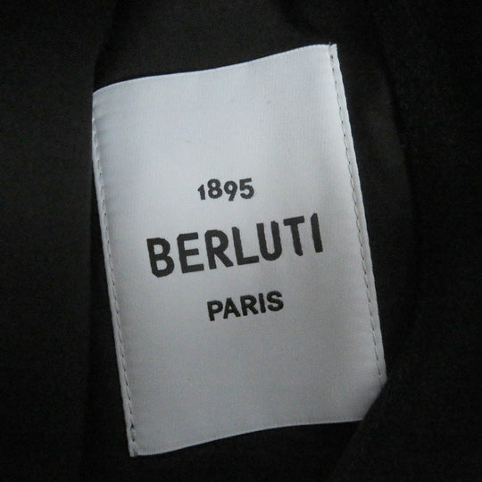Berluti Blouson Outer: 100% polyamide (nylon), Lining: 100% wool, Filling: 100% polyester, Rib: 89% cotton, 9% nylon, 2% polyurethane, Leather: Cowhide Navy black mens 50 Used Authentic