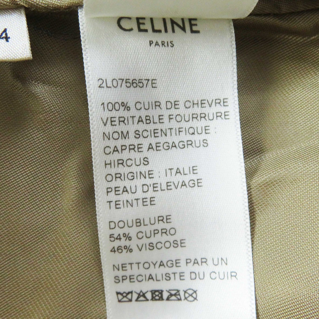CELINE coat 2L075657E Outer: goatskin, Lining: 54% cupra, Lining: 46% rayon beige Women 34 Used Authentic