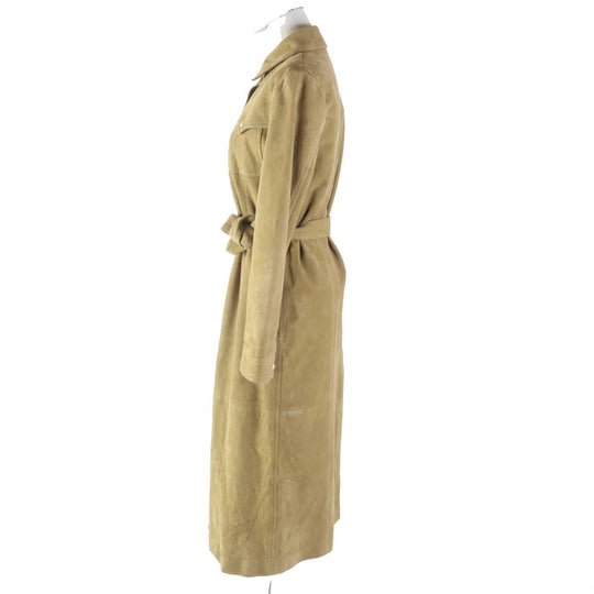 CELINE coat 2L075657E Outer: goatskin, Lining: 54% cupra, Lining: 46% rayon beige Women 34 Used Authentic