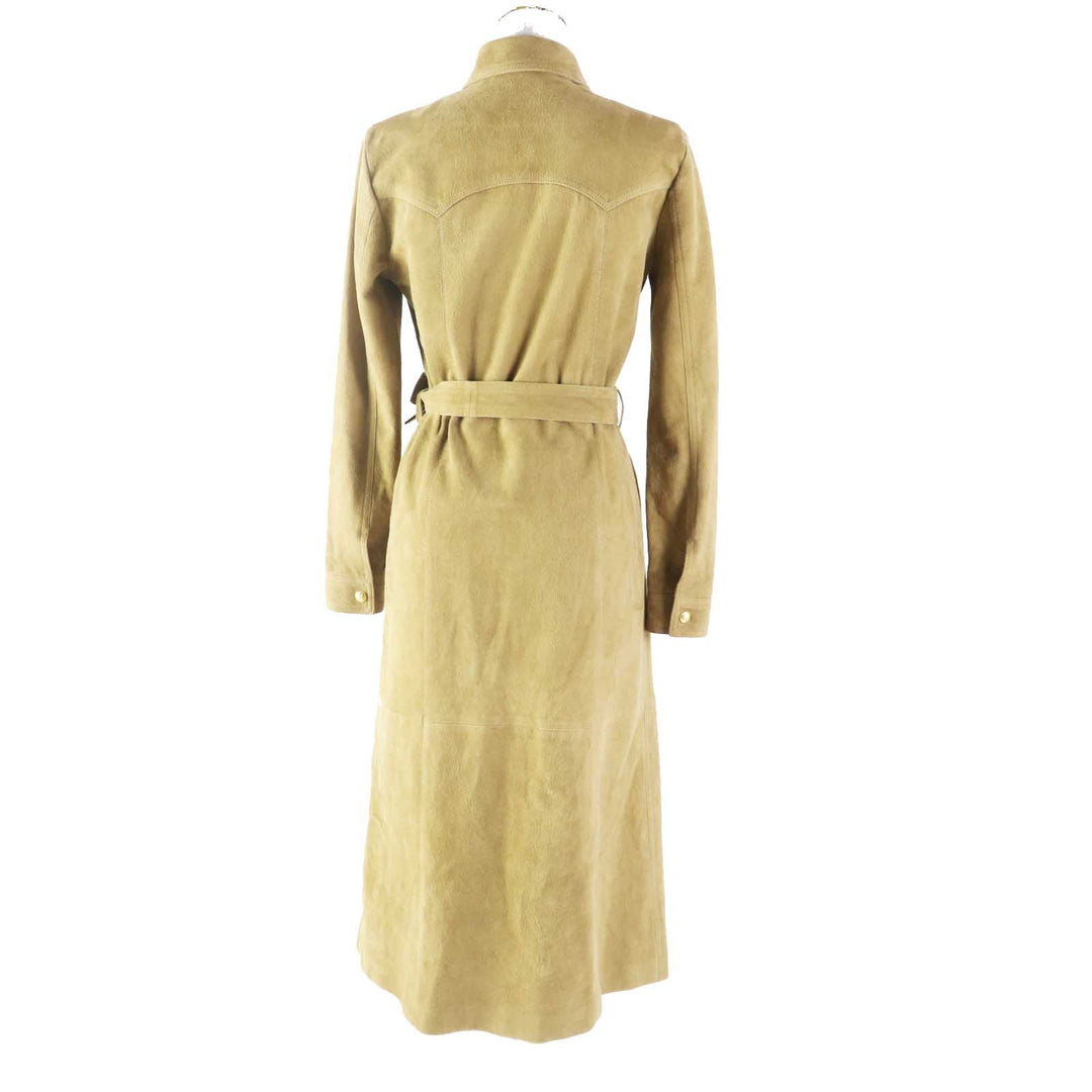 CELINE coat 2L075657E Outer: goatskin, Lining: 54% cupra, Lining: 46% rayon beige Women 34 Used Authentic