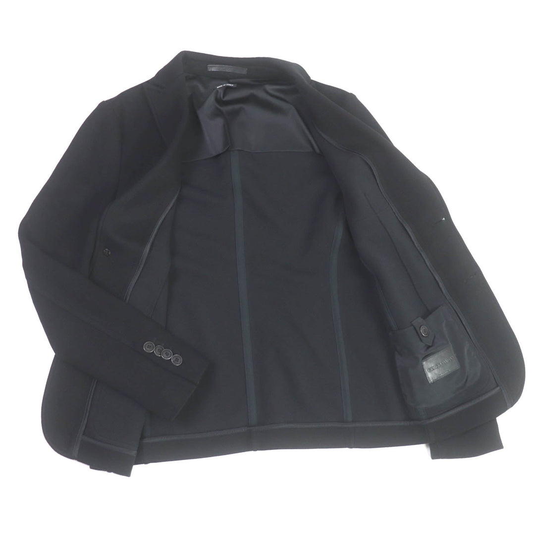 GIORGIO ARMANI blazer Outer material: 52% polyamide (nylon), Outer material: 48% rayon, Lining: 100% polyester black mens 46 Used Authentic