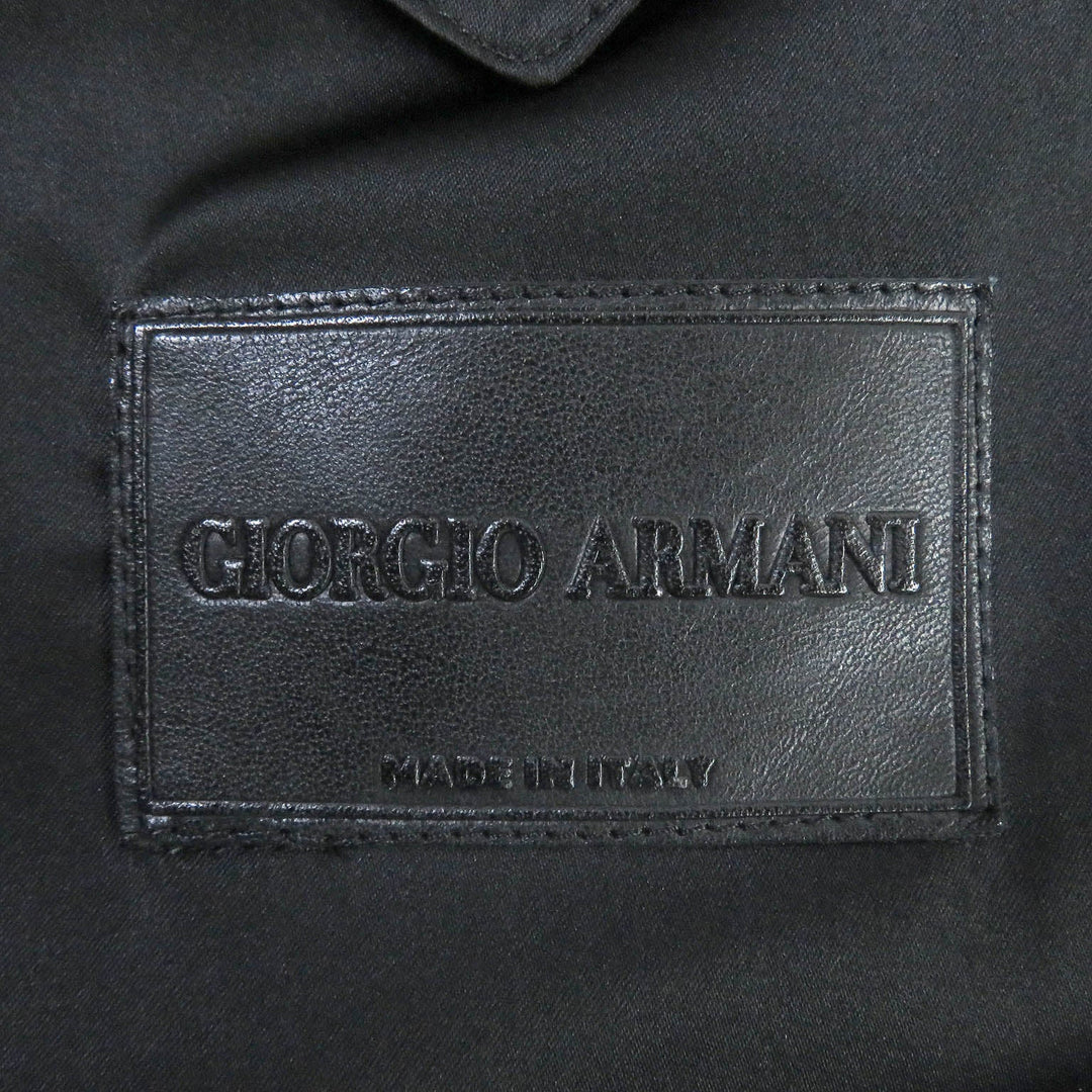 GIORGIO ARMANI blazer Outer material: 52% polyamide (nylon), Outer material: 48% rayon, Lining: 100% polyester black mens 46 Used Authentic