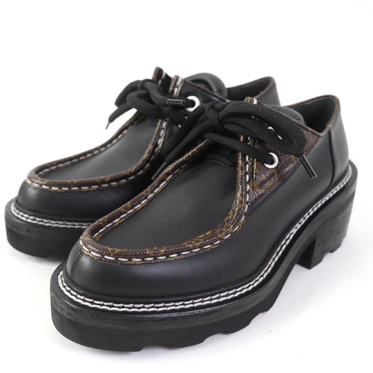 LOUIS VUITTON Leather shoes Main: Leather black LV Bobur Line Women 35 1/2 Used Authentic