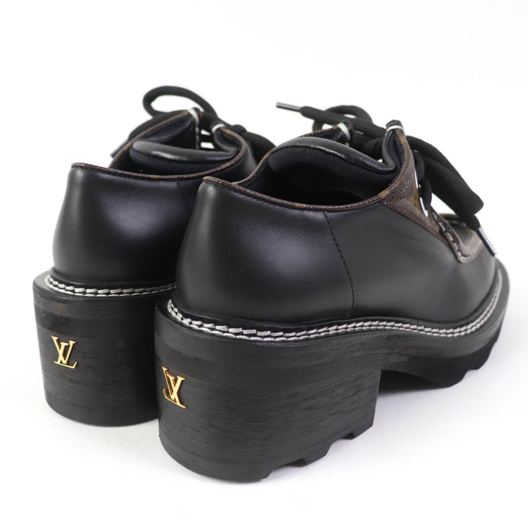LOUIS VUITTON Leather shoes Main: Leather black LV Bobur Line Women 35 1/2 Used Authentic