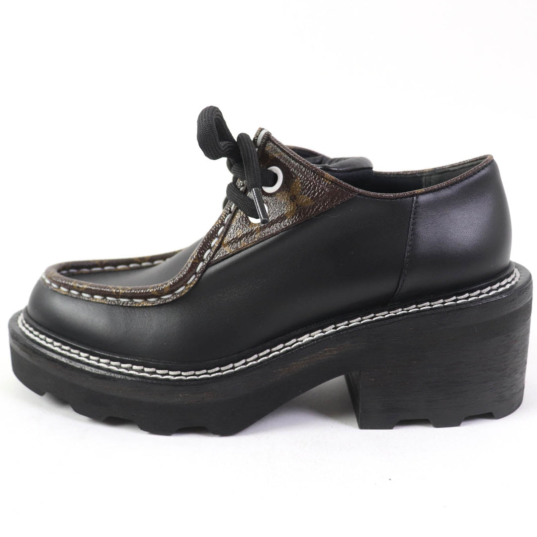 LOUIS VUITTON Leather shoes Main: Leather black LV Bobur Line Women 35 1/2 Used Authentic