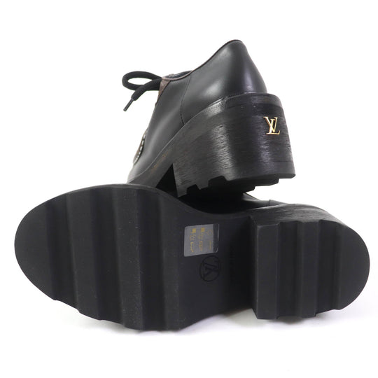 LOUIS VUITTON Leather shoes Main: Leather black LV Bobur Line Women 35 1/2 Used Authentic