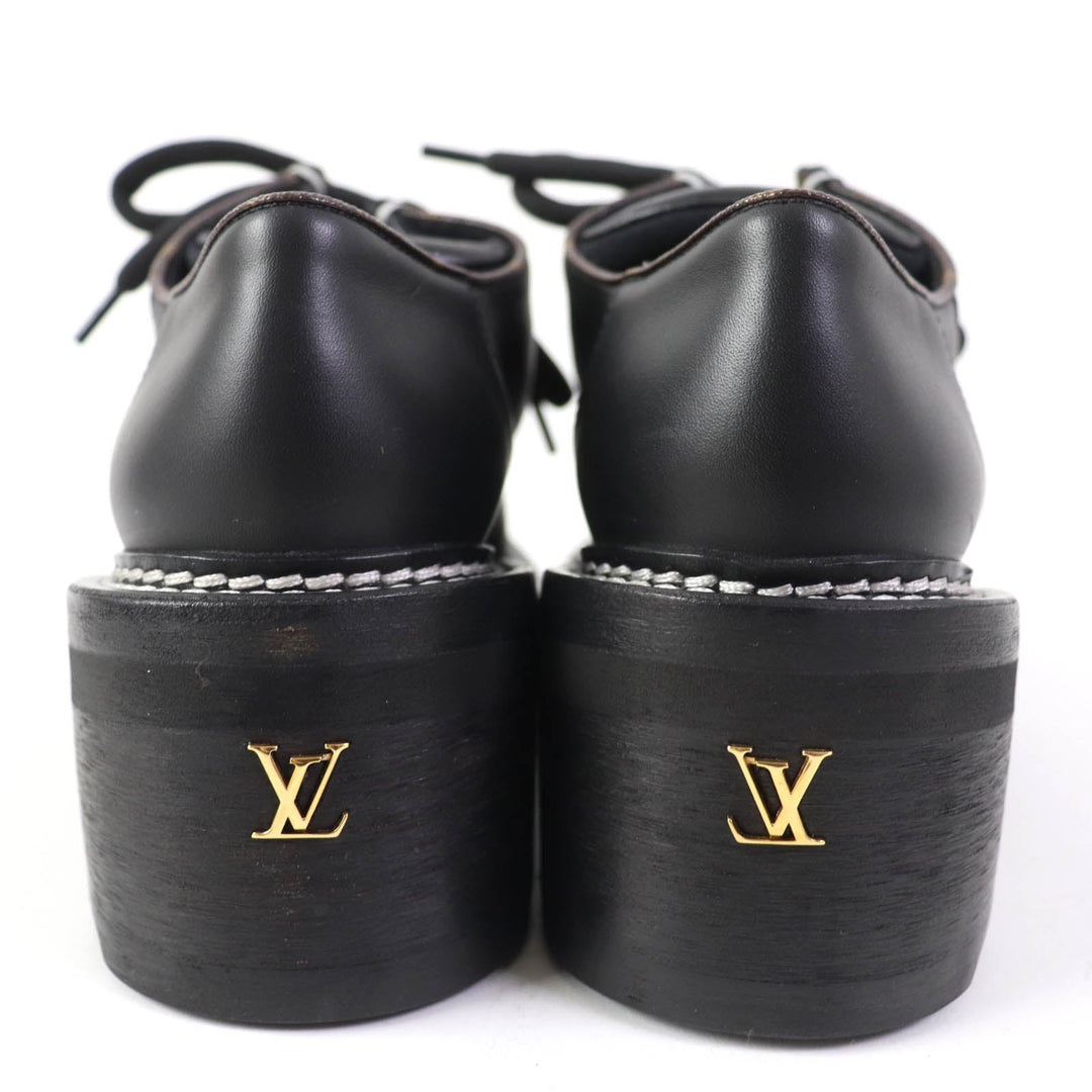 LOUIS VUITTON Leather shoes Main: Leather black LV Bobur Line Women 35 1/2 Used Authentic