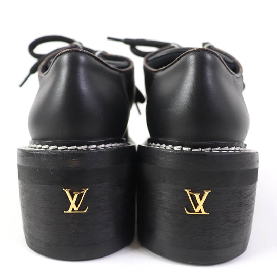 LOUIS VUITTON Leather shoes Main: Leather black LV Bobur Line Women 35 1/2 Used Authentic
