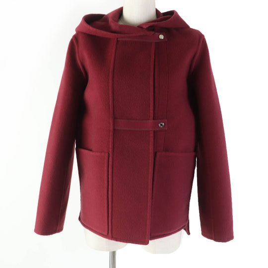 HERMES coat Main: 100% cashmere Bordeaux Women 34 Used Authentic
