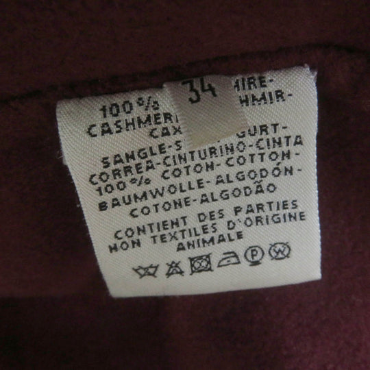 HERMES coat Main: 100% cashmere Bordeaux Women 34 Used Authentic