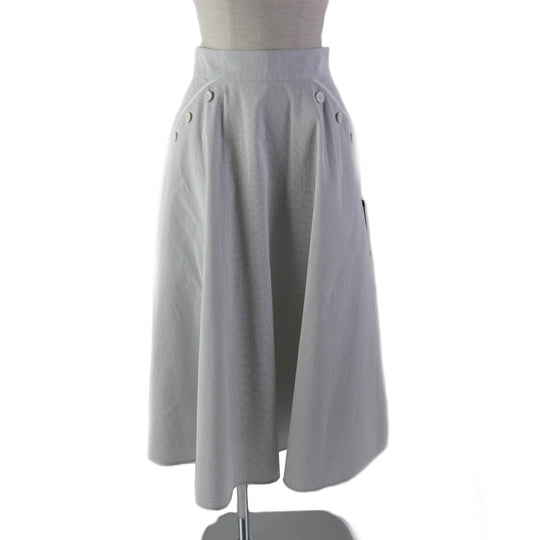 FOXEY flare skirt 43453 Outer: 100% cotton, Lining: 100% cupra, Part: 100% rayon, Part: 100% cotton Light gray JURA Women 38 Used Authentic